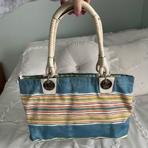 Coach bag, light blue beach theme, hang tags,good pre owned condition